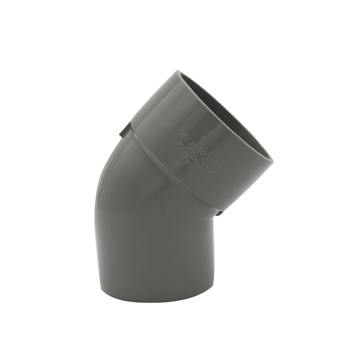 UPVC Plastic Καμπύλη double Μούφα Α/Θ 45° 50mm - 45LMF50
