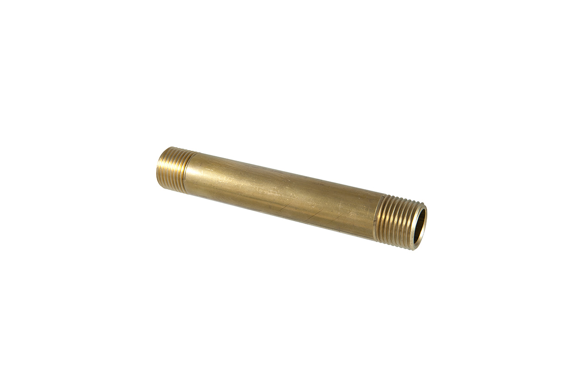 Brass pipe nipple m/m yellow